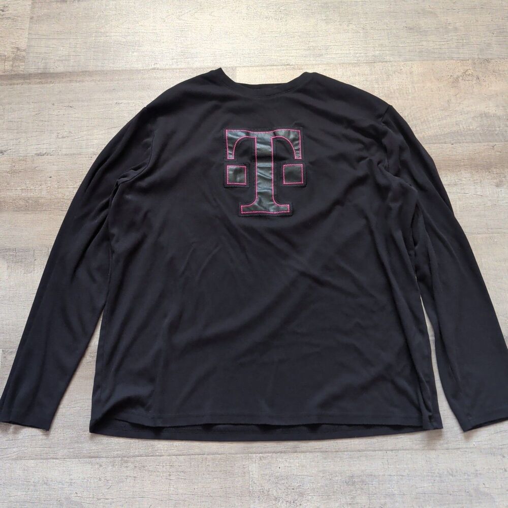 T Mobile Long Sleeve Shirt 2XL Black Pink Logo